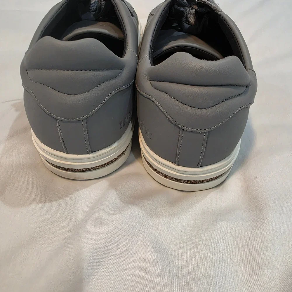 Birkenstock Bend Low Sneakers Mens Grey Leather Excellent Cork Midsole